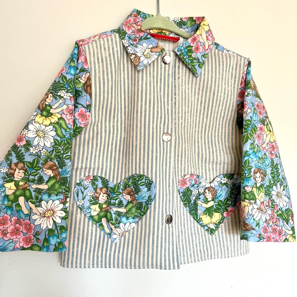 Handmade toddler’s chore coat 2/3 fairy print